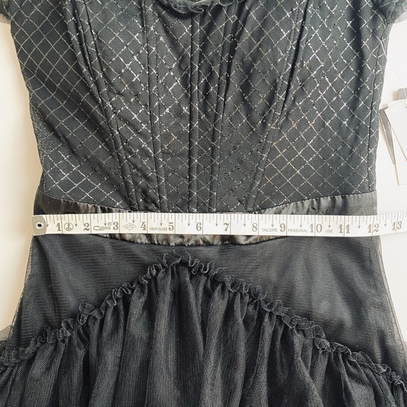 CITY STUDIOS Gown Juniors Sz 0 Black Mesh Off the Shoulder Tiered‎ Witchy NWT - Picture 13 of 16